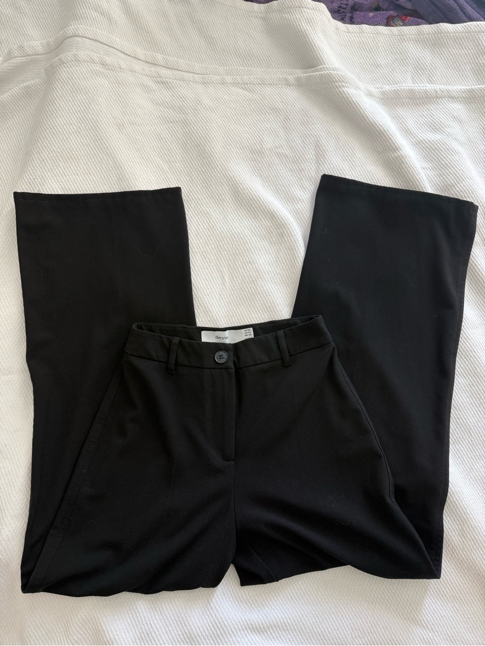 Bershka Black Wide-Leg Dress Pants